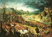 Pieter Bruegel hjorden drives hem ,oktober eller november oil on canvas
